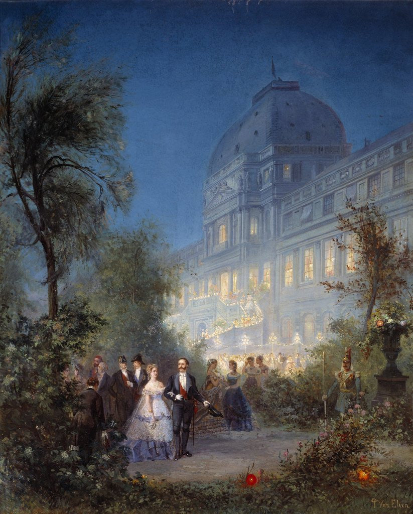 Detail of Evening Party at the Tuileries for the International Exposition by Pierre Tetar Van Elven
