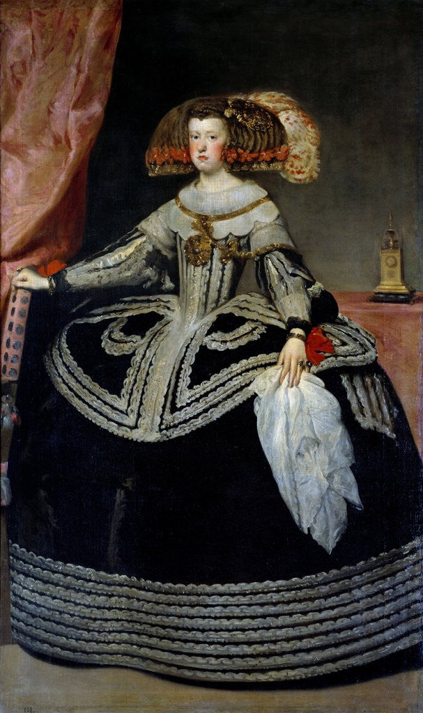 Detail of Portrait of Queen Mary-Anne of Austria by Diego Velazquez