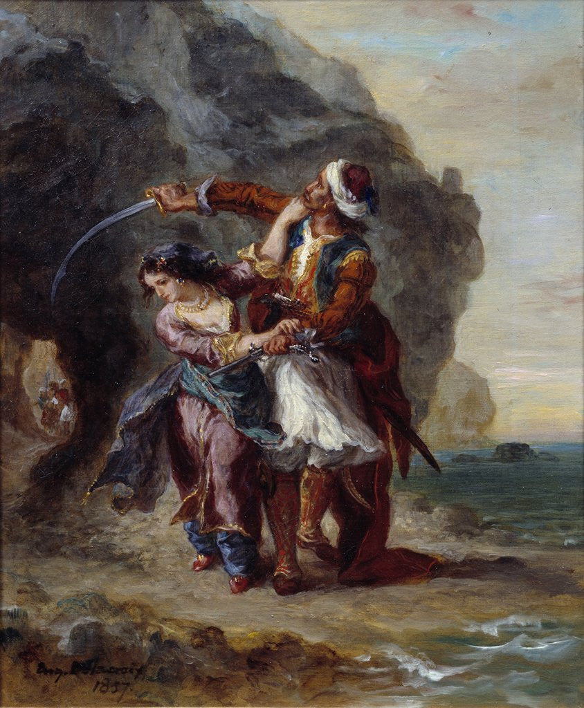 Detail of Selim and Zuleika or The Bride of Abydos by Eugene Delacroix