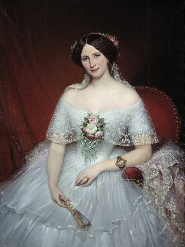 Detail of Portrait of Madame Pouchet by Joseph-Desire Court