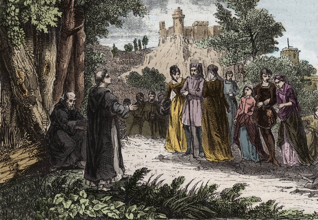 Detail of Alibgensian heresy - St. Dominic preaching to the Albigensian by Anonymous