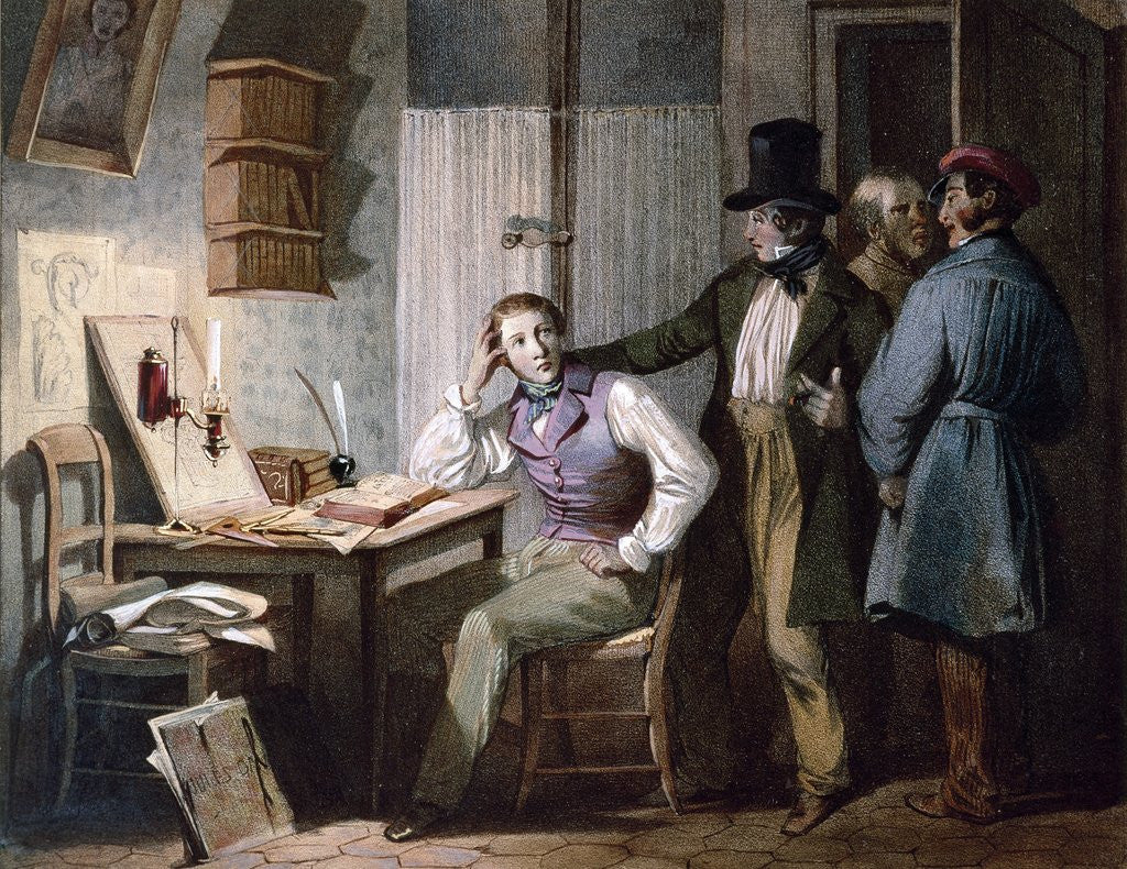 Detail of The evening or The student, by Jules David