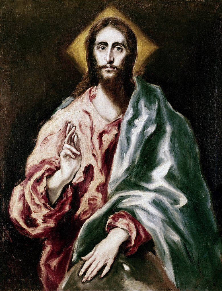Detail of Christ Blessing ('The Savior of the World') by El Greco