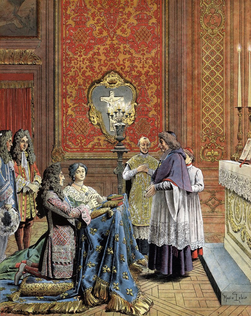 Detail of Secret wedding between french king Louis XIV and Mme de Maintenon by Anonymous