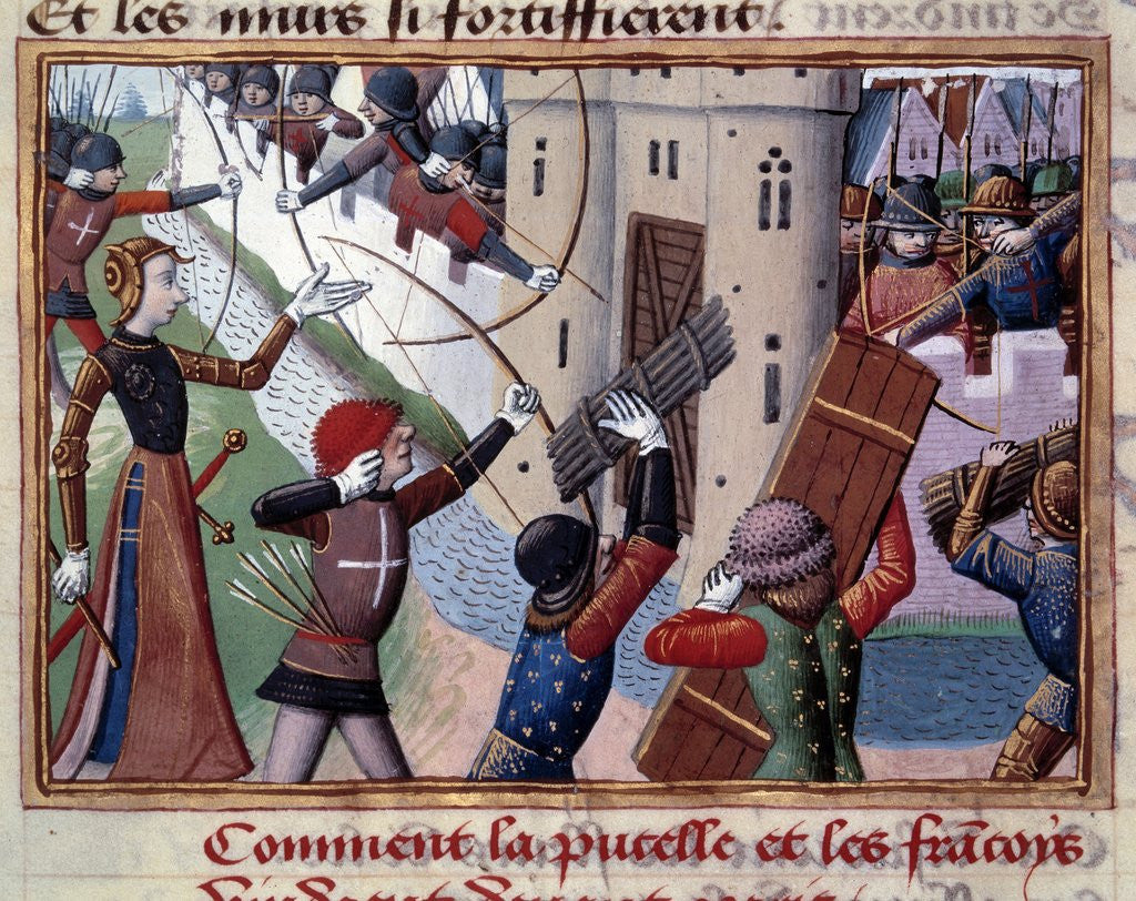 Detail of Joan of Arc leading the assault during the siege of Paris, 1429 by Anonymous