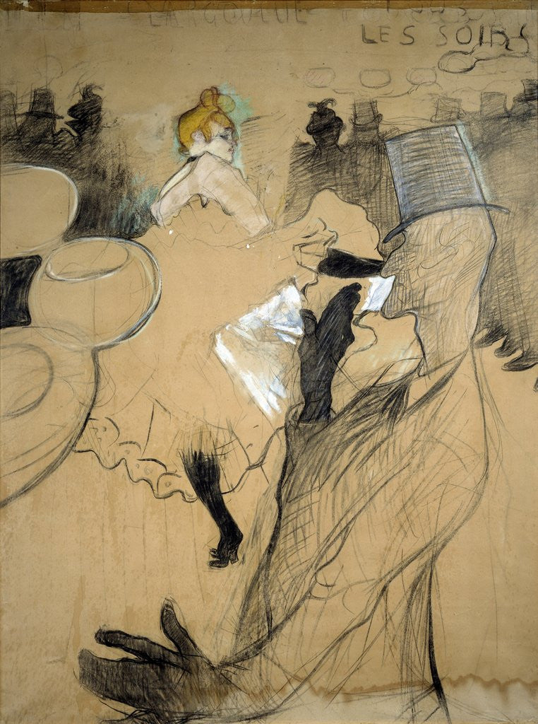 Detail of The Moulin Rouge, with La Goulue and Valentin le Desosse by Henri de Toulouse-Lautrec