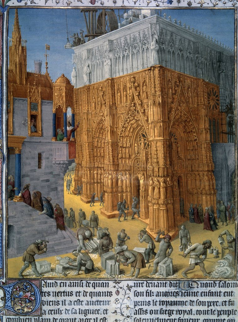 Detail of The construction of the Temple of Jerusalem by King Solomon, by Jean Fouquet