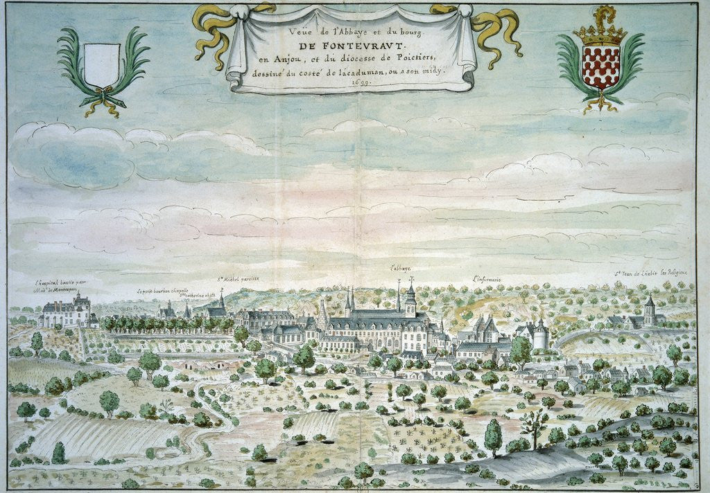 Detail of View of Fontevrault Abbey, France by Anonymous