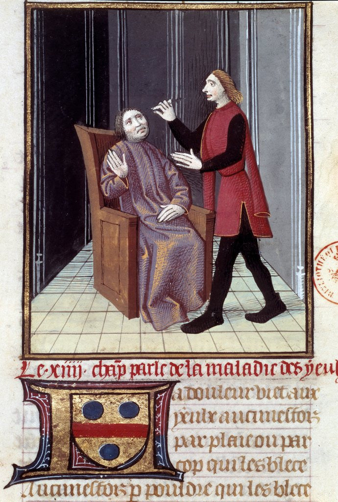 Detail of A physician performing surgery on the eye of his patient by Anonymous