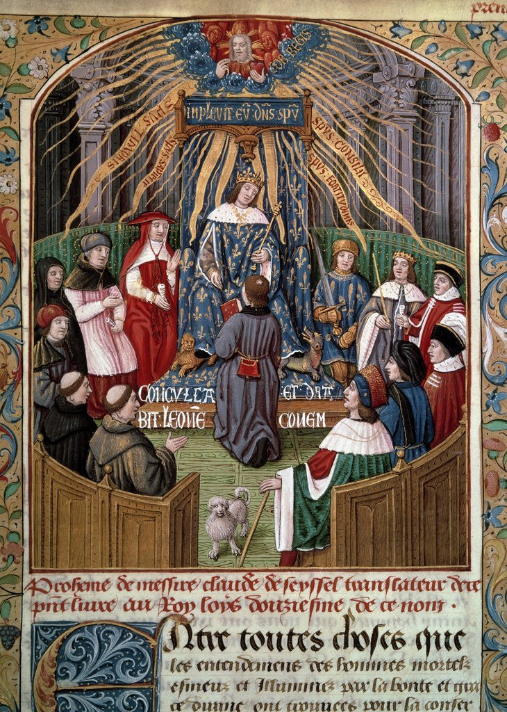 Detail of Claude Seyssel offering his book to King Louis XII by Anonymous
