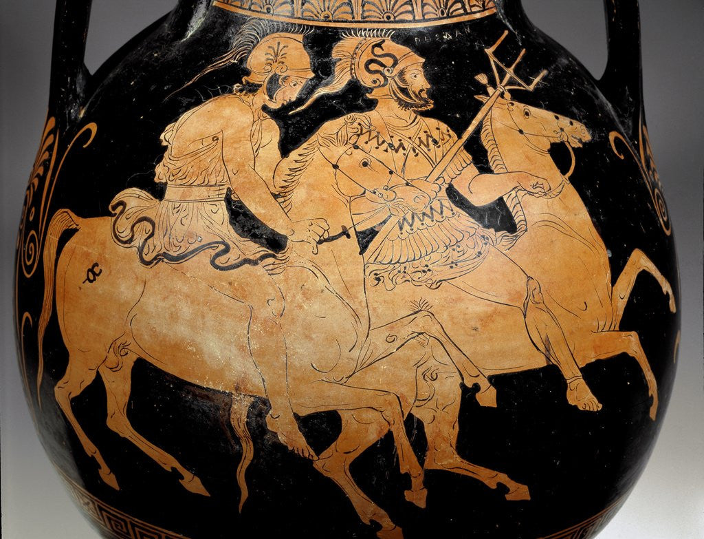 Detail of Pelike with Poseidon on horseback, end of 5th century BC by Anonymous