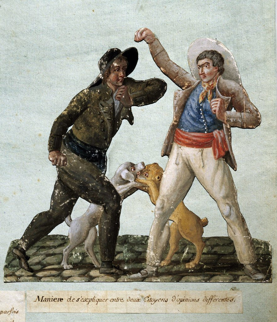 Detail of French revolution : two citizens arguing by Anonymous