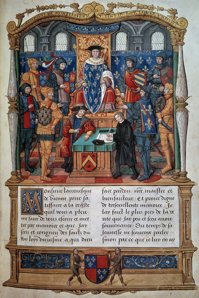 Detail of Philippe de Commines dictating his Memoirs before Louis XI by Anonymous