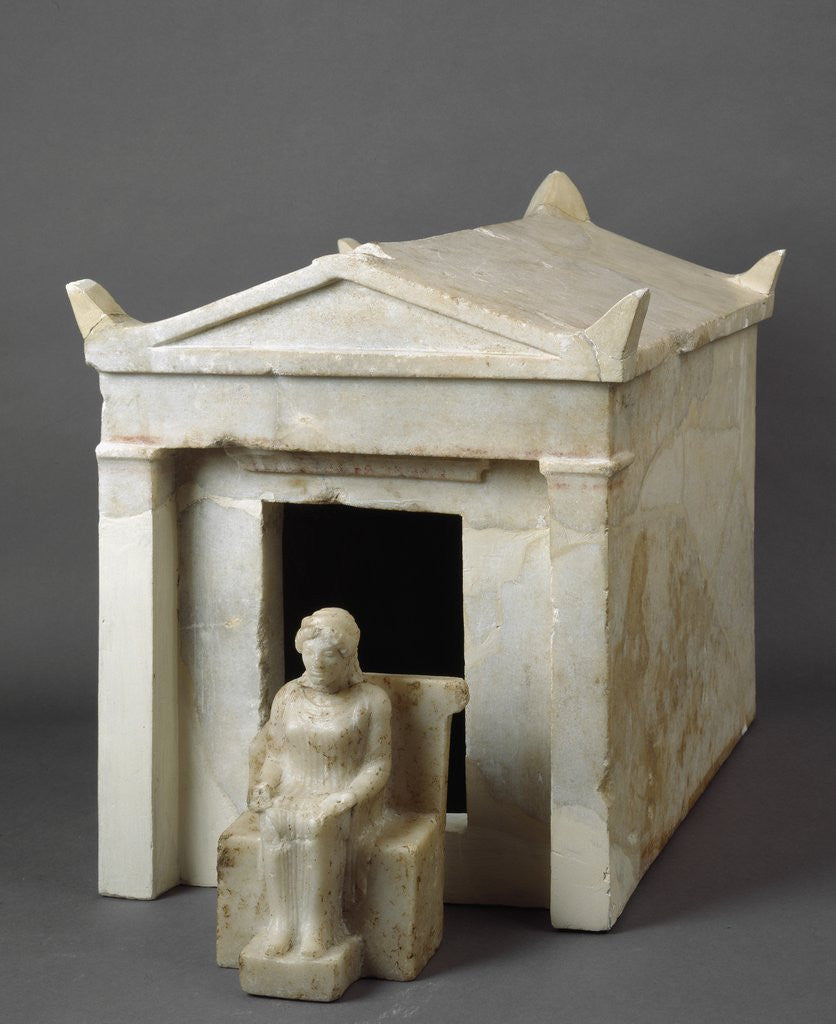 Detail of Temple and statue of seated female deity, 470 BC by Anonymous