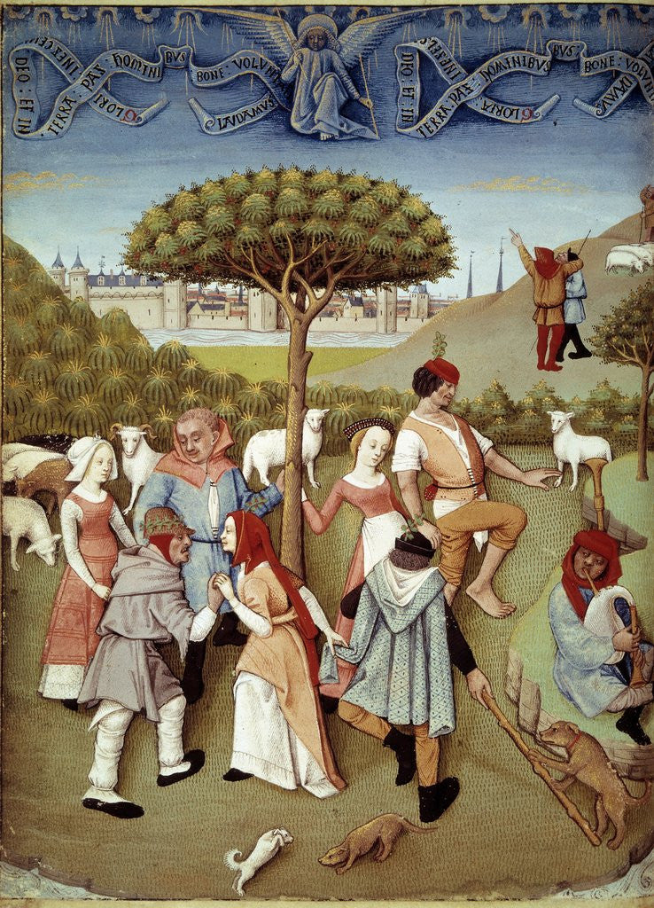 Detail of Peasant dance or Dancing shepherds by Corbis
