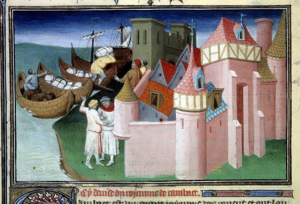 Detail of Unloading of bundles in the city of Khambhat in India by Anonymous