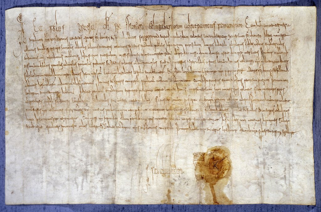 Detail of The grant from Charlemagne to the Abbey of Saint Denis by Anonymous