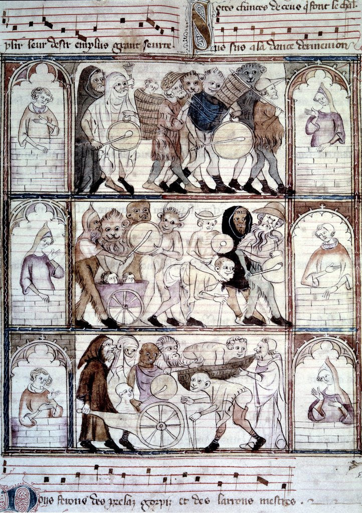 Detail of The Charivari, Feast for the wedding of Fauvel by Anonymous