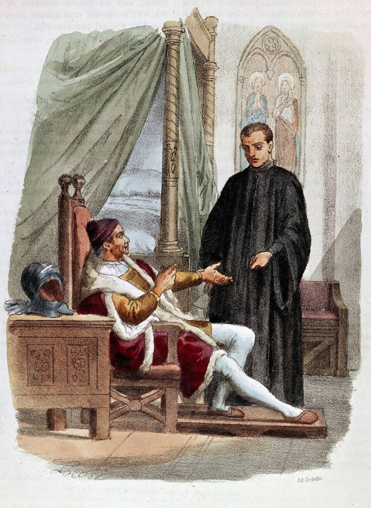 Detail of Niccolo Machiavelli and Pandolfo Petrucci by Alessandro Focosi