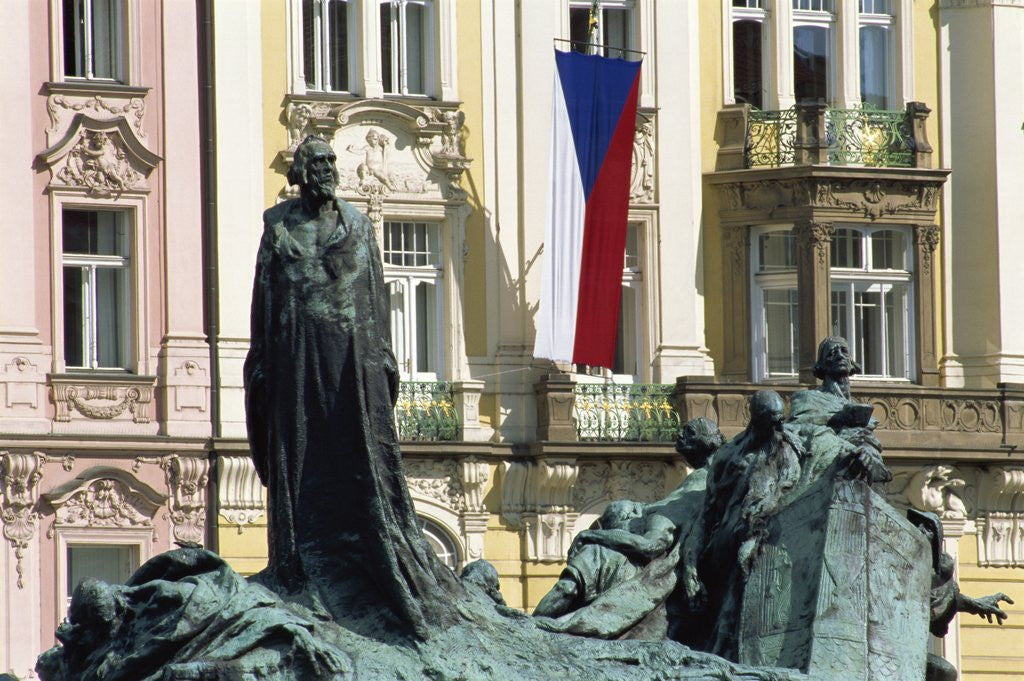 Detail of Old Town Square, Jan Hus Statue, Prague, Czech Republic by Corbis