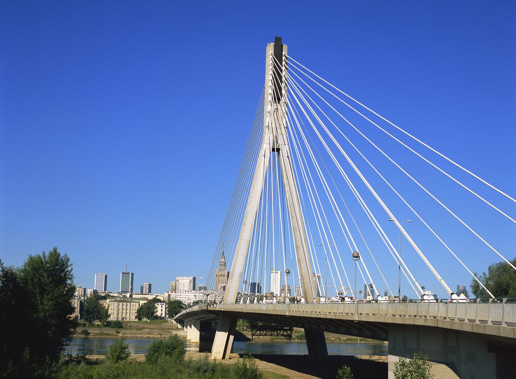 Detail of Most Slasko-Dabrowski Bridge, Warsaw, Poland by Anonymous