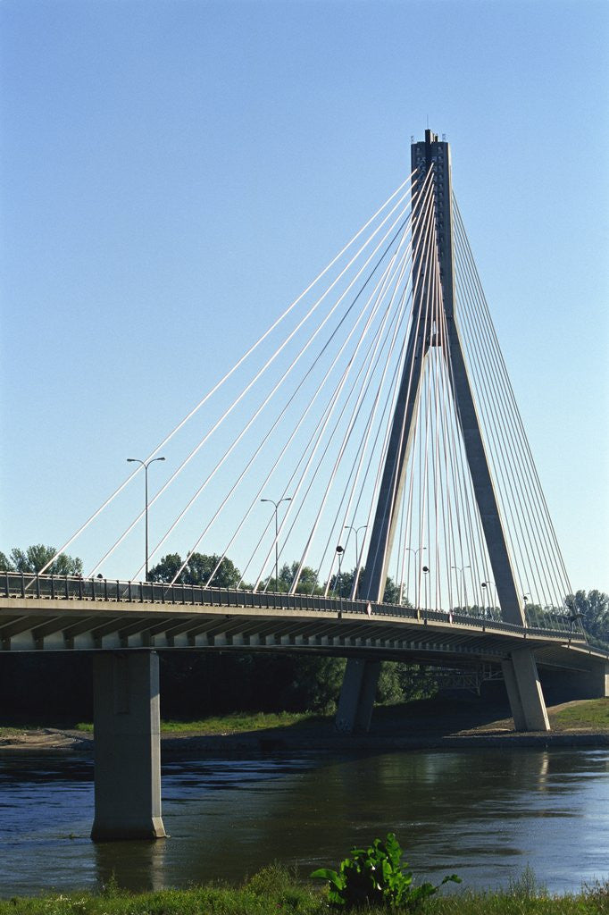 Detail of Most Slasko-Dabrowski Bridge, Warsaw, Poland by Anonymous