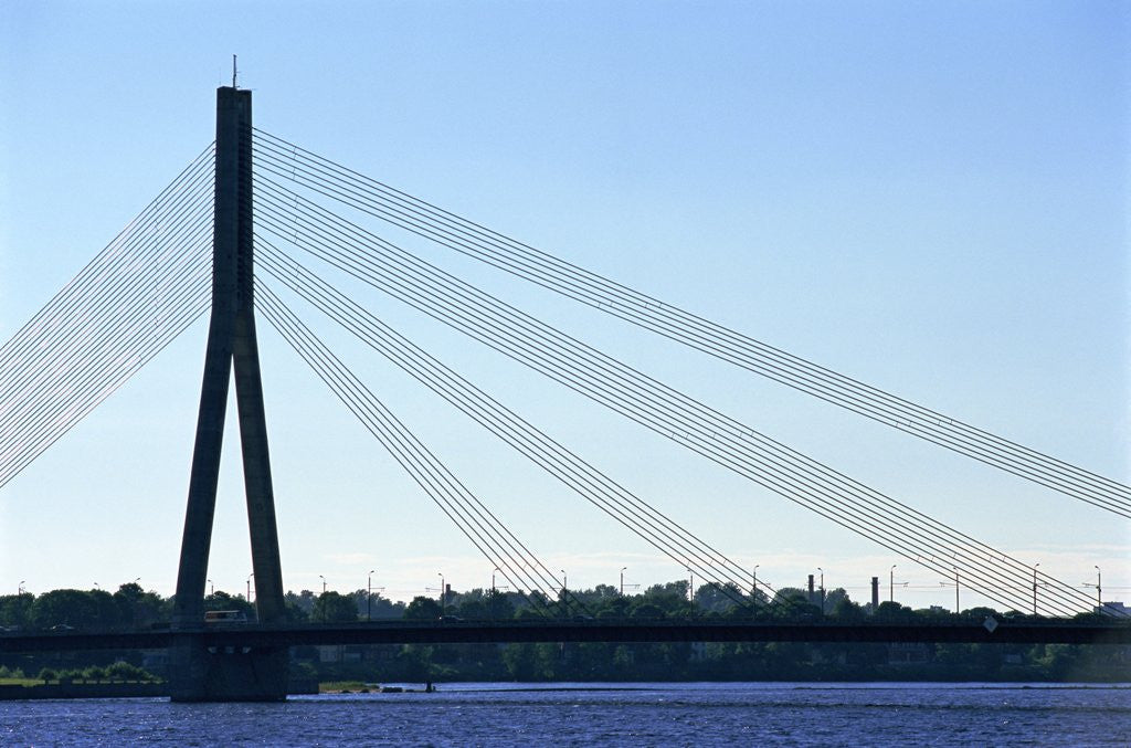 Detail of Vansu Bridge, Daugava River, Riga, Latvia by Anonymous