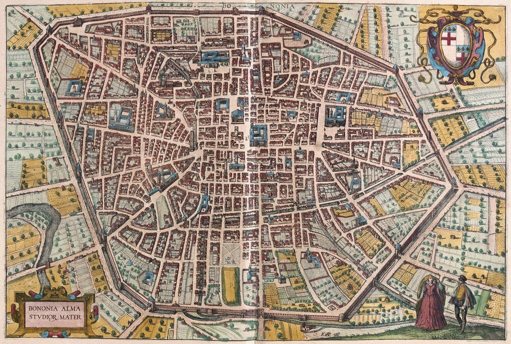 Detail of Map of Bologna from Civitates Orbis Terrarum by Anonymous