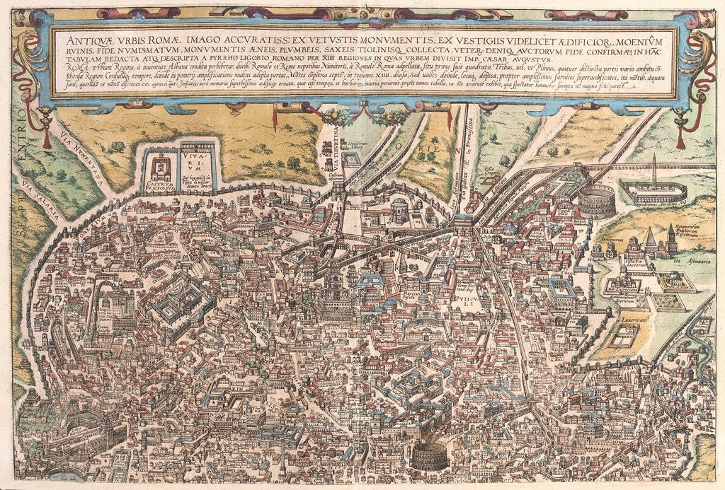 Detail of Map of Ancient Rome from Civitates Orbis Terrarum by Anonymous