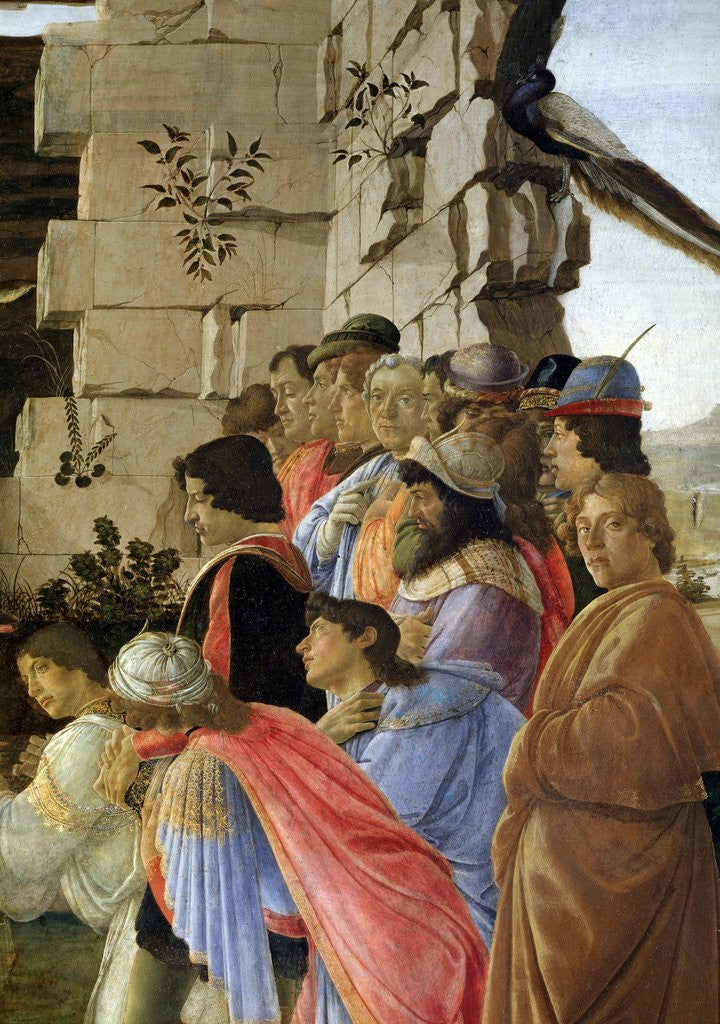 Detail of Detail of The Adoration of the Magi showing self-portrait by Sandro Botticelli