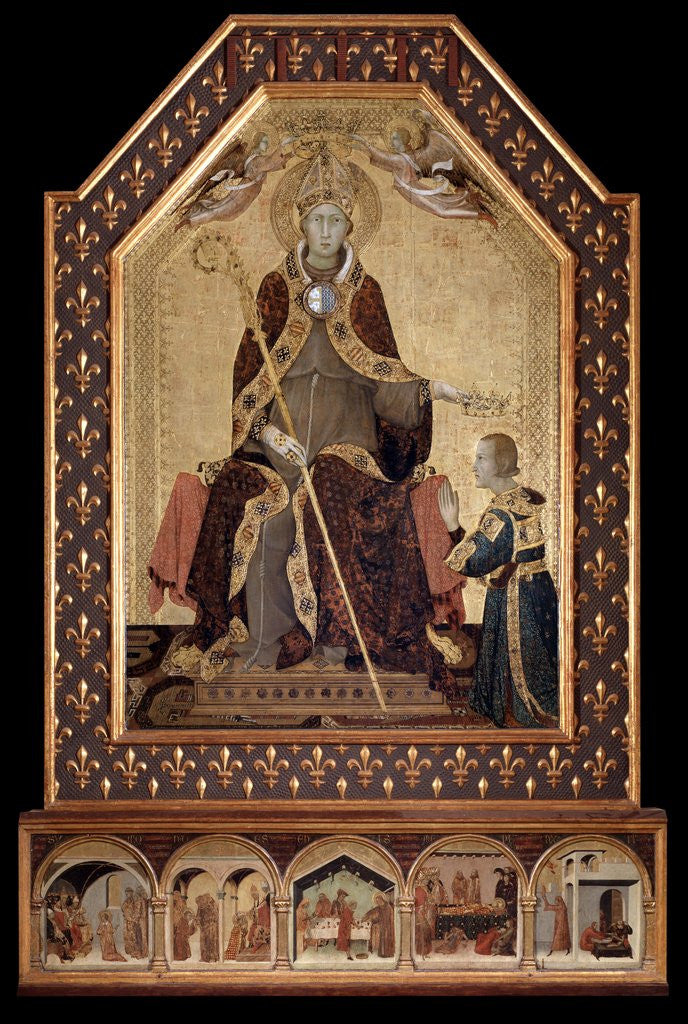 Detail of Saint Louis of Toulouse crowns Robert I, King of Naples by Simone Martini