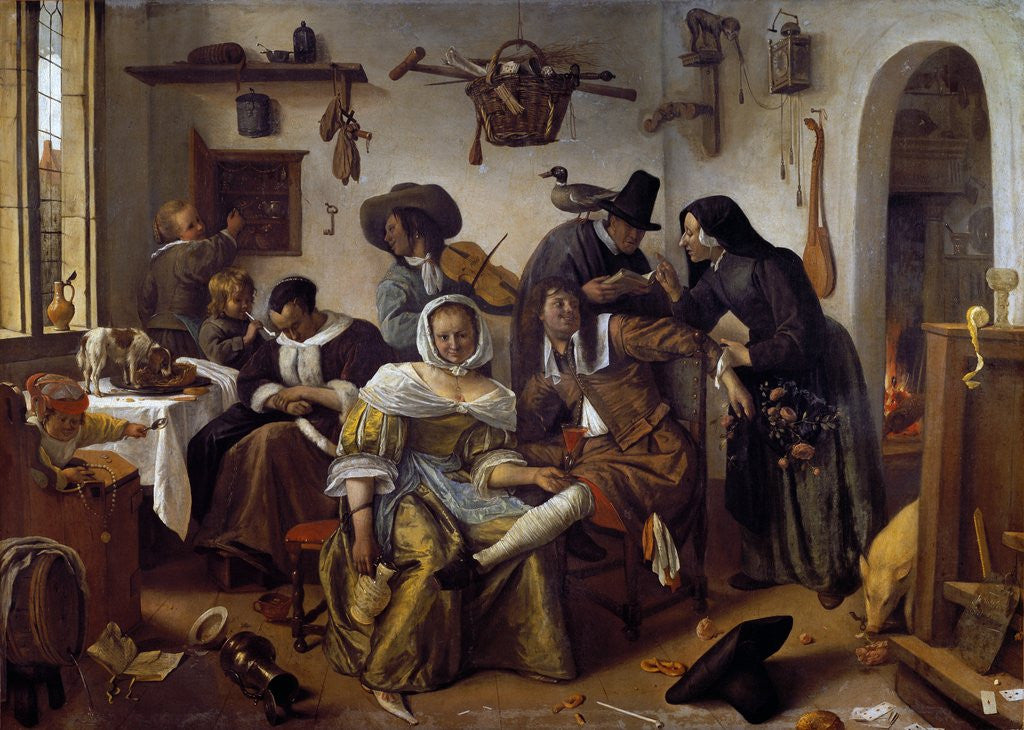 Detail of Beware of Luxury (In Weelde Siet Toe) by Jan Steen
