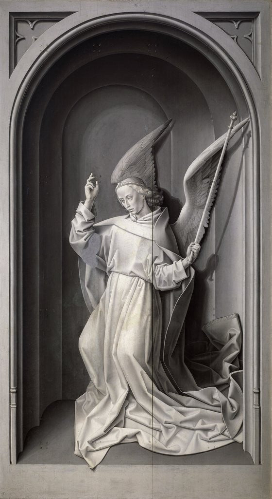 Detail of Annunciation angel from the Portinari altarpiece by Hugo van der Goes