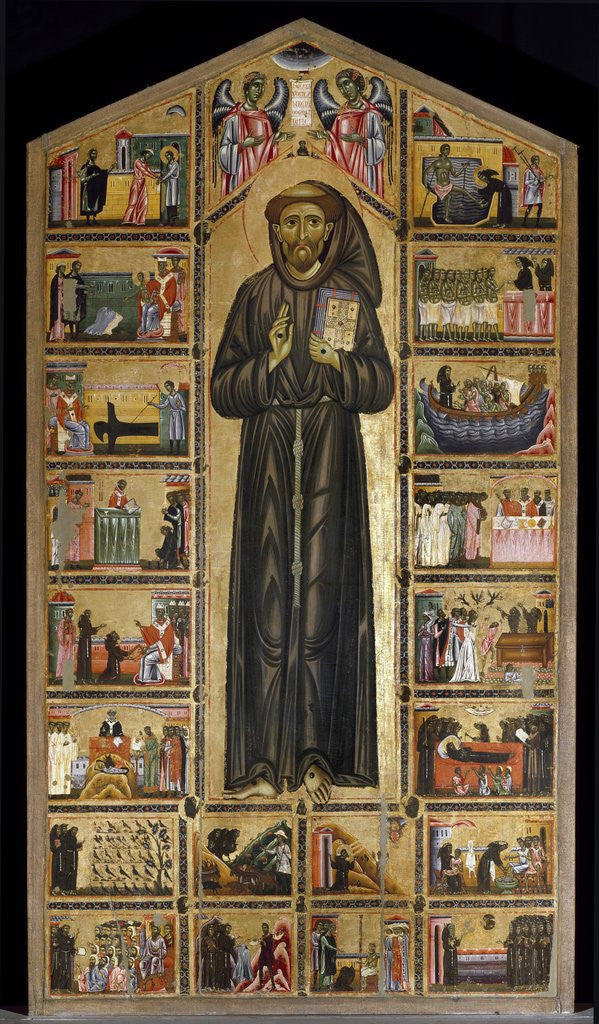 Detail of St. Francis of Assisi altarpiece by Maestro del san Francesco