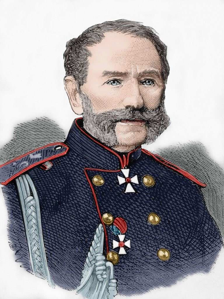 Detail of Count of Kotzebue. Engraving. Colored. by Anonymous