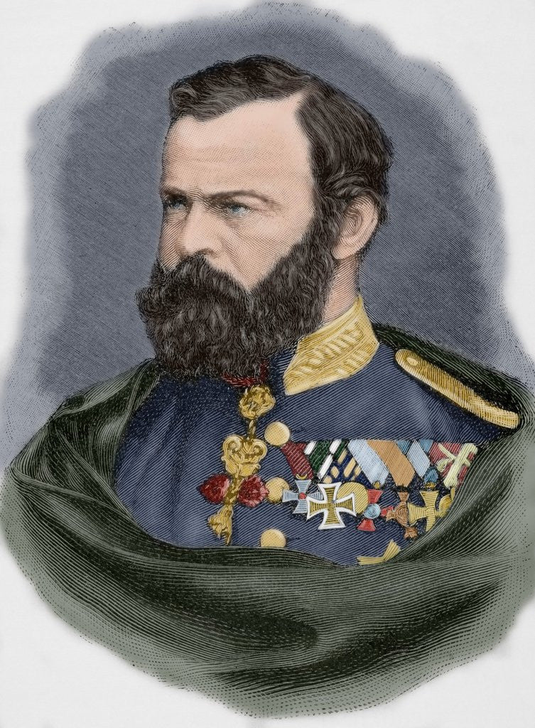 Detail of Prince Luitpold of Bavaria (1821-1912). Engraving. Colored. by Anonymous