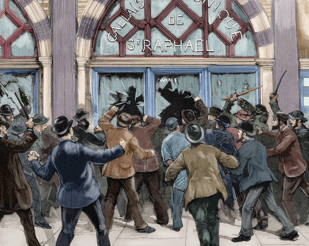 Detail of London. Picadilly. Socialist agitation. February 8, 1886. Engraving. Colored. by Corbis