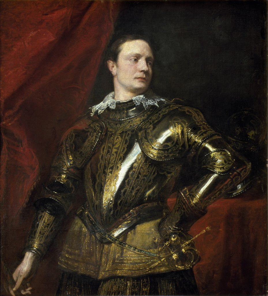 Detail of Portrait of a condottiere with golden armor by Corbis
