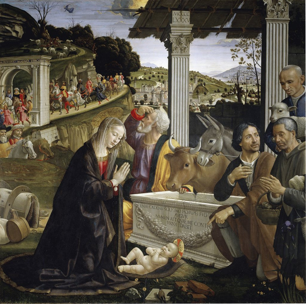 Detail of Adoration of the Shepherds by Domenico Ghirlandaio