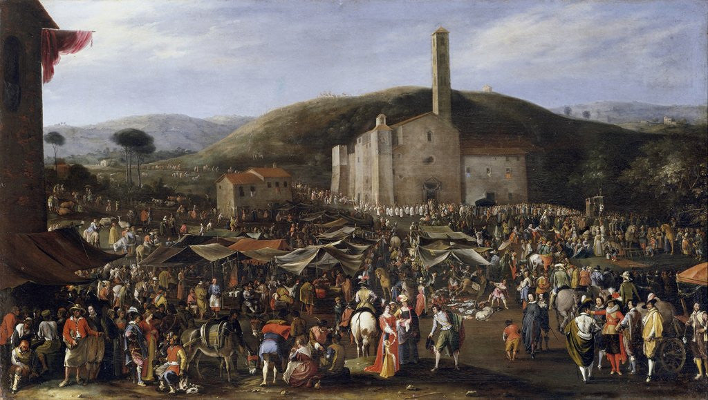 Detail of Cosimo II de Medicis visiting the Impruneta fair in San Luca by Anonymous