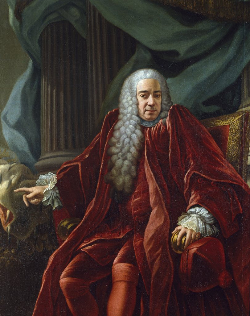Detail of Portrait of Agostino Viale, doge of Genes by Francesco Narice