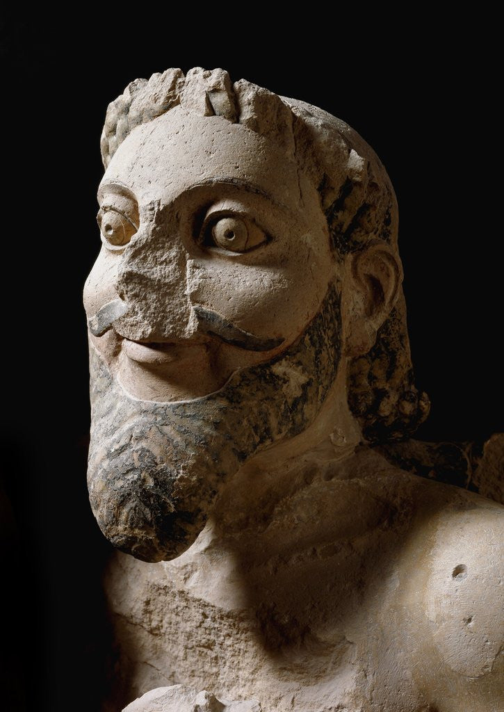 Detail of One of the three heads of the monster fighting against Herakles by Anonymous
