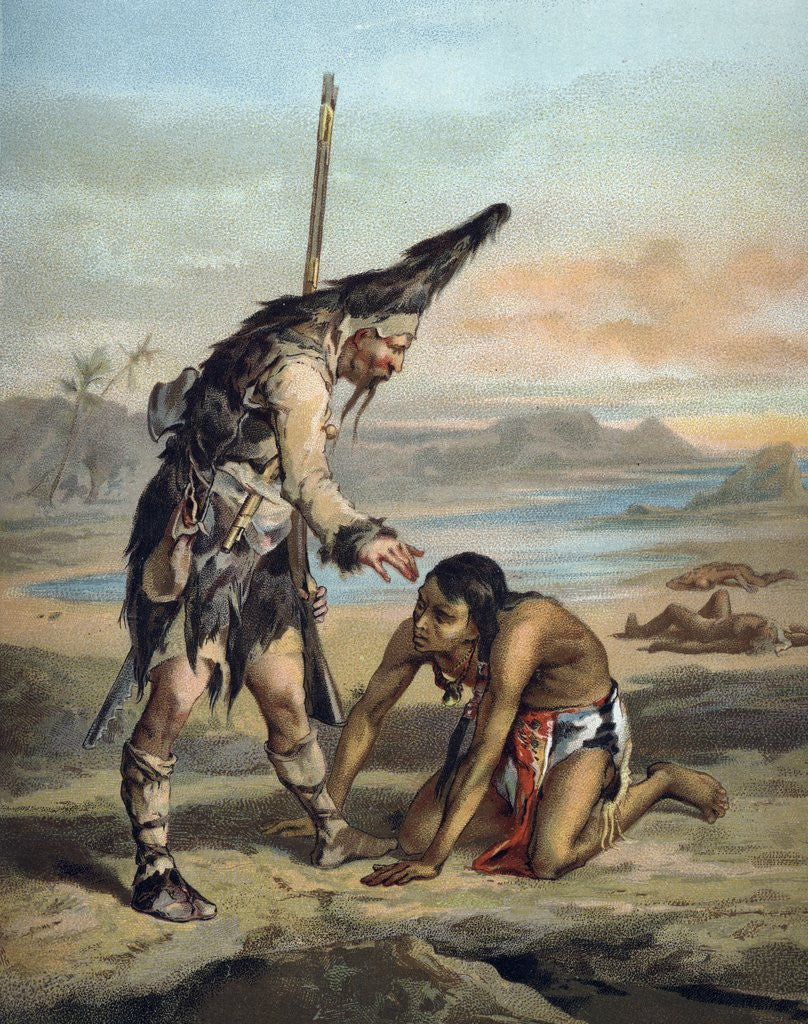 Detail of The Life and Adventures of Robinson Crusoe by Defoe by Anonymous