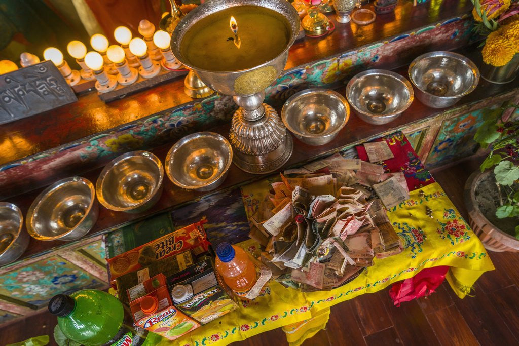 Detail of Buddha statue at Thikse Monastery by Anonymous