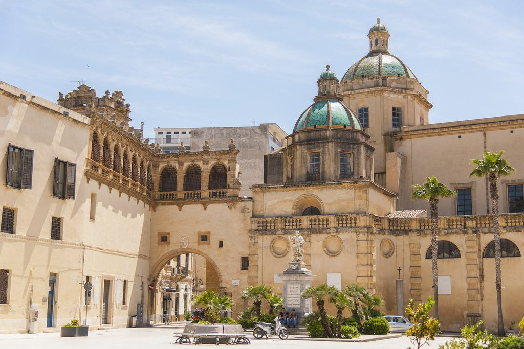 Detail of Piazza della repubblica and the cathedral by Anonymous