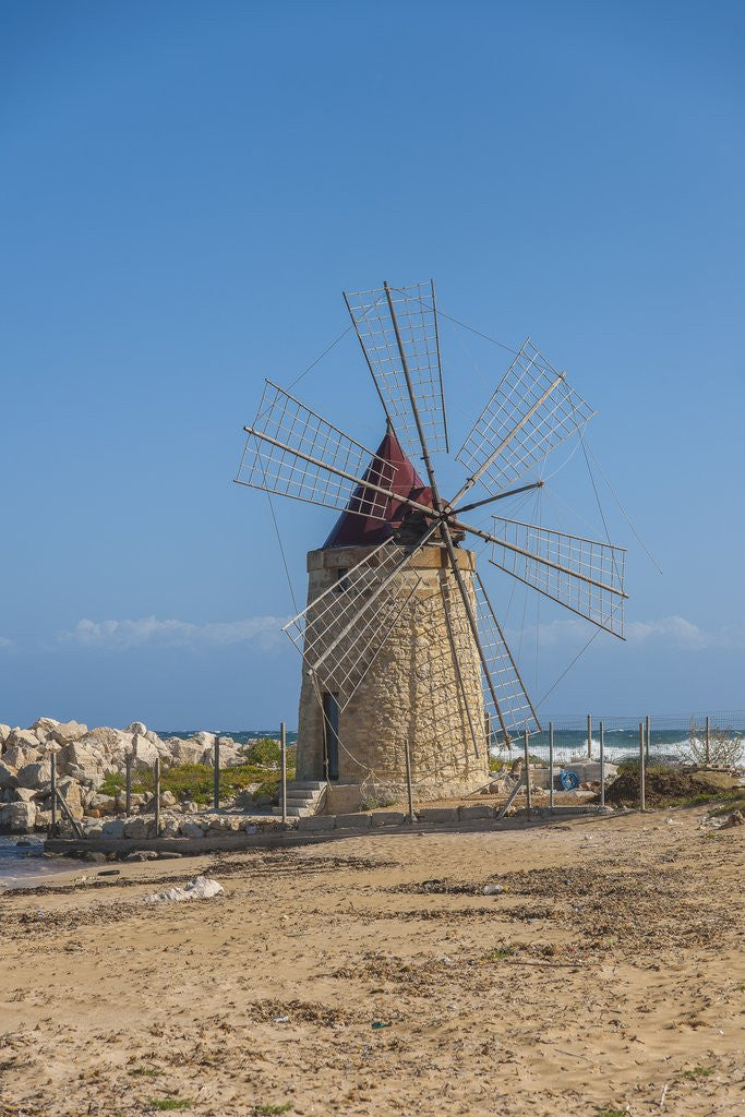 Detail of Ancient windmill along the beach north of the city by Anonymous