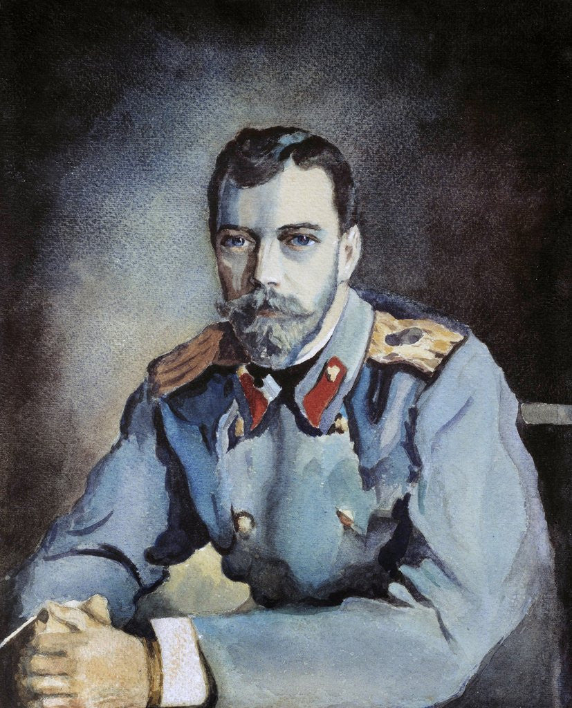Detail of Portrait of Tsar Nicolas II of Russia by Anonymous