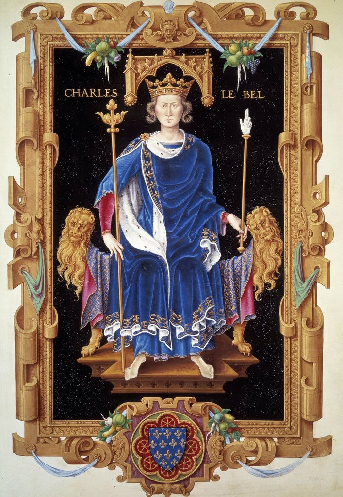 Detail of Portrait of King Charles IV Le Bel by Jean du Tillet