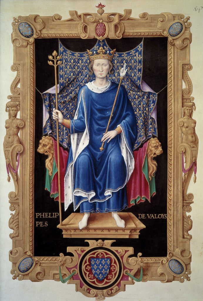 Detail of Portrait of King Philip VI of Valois by Jean du Tillet