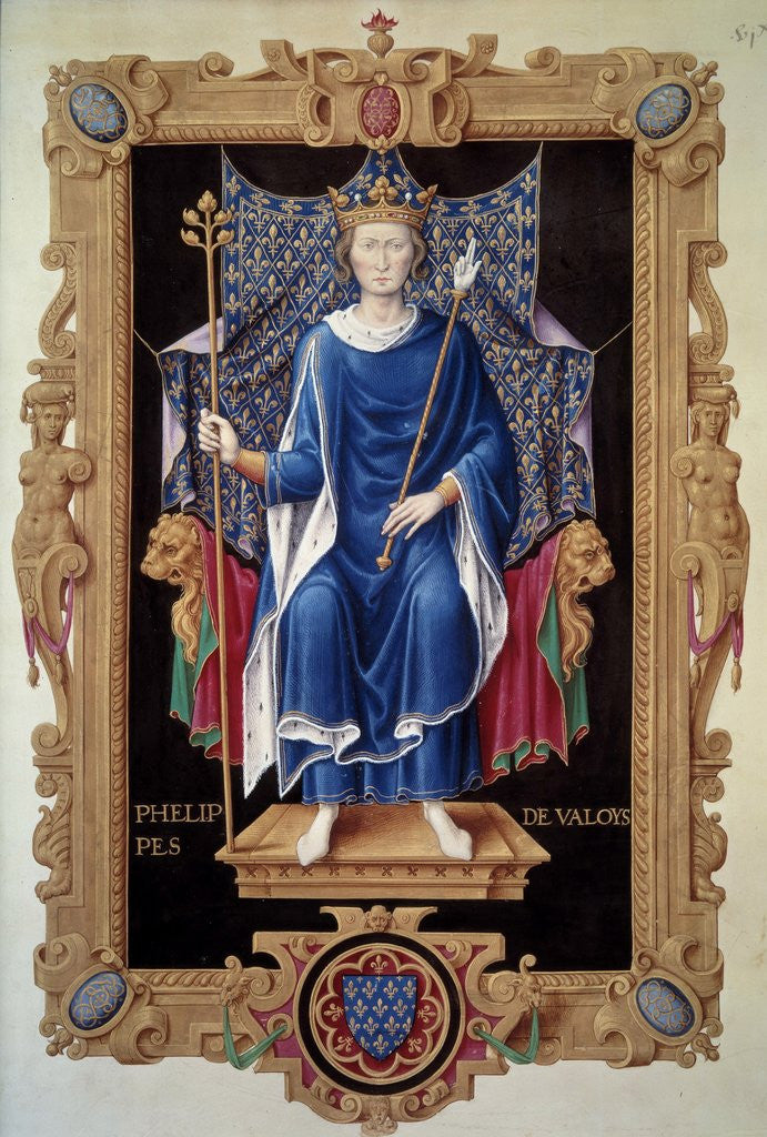 Detail of Portrait of King Philip VI of Valois by Jean du Tillet
